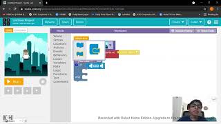 Coding in Code.org using Sprite lab basics.