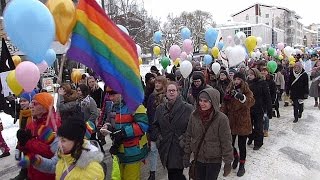 Arctic Pride -parade/kulkue 27.2.2016 Rovaniemi, Lapland, Finland