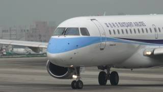 台北松山機場TSA/RCSS華信航空 Mandarin Airlines ERJ-190AR(B-16827) 10跑道起飛