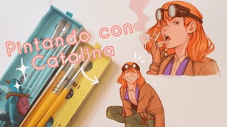 Pintando con gouache ☆ junto a Catalina Novelli ☾