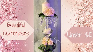 DIY Sparkling Wedding Centerpiece made from Martini Glasses