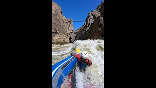 Kayaking Royal Gorge, CO at 3000 cfs in a Tandem-IK, 3 swims \u0026 self-recovery (ducky carnage)