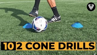 10 Ball Mastery Drills with 2 Cones | Soccer Homework | Football Drills