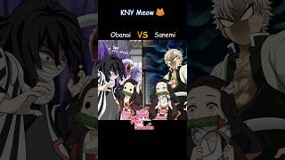 😻Meow Battle I Obanai VS Sanemi 🐍🍃 ニャー #KimetsuNoYaiba #DemonSlayer