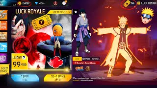 SASUKE + KURAMA 🤯IN GOLD ROYALE 😱⁉️ CLAIM ✅ NARUTO + KAKASHI BUNDLE 🤑 FREE REWARDS💸  FREE FIRE 🔥🔥