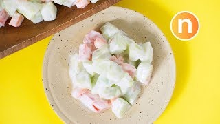 Cucumber Raita Salad - Banana Leaf Rice [Nyonya Cooking]