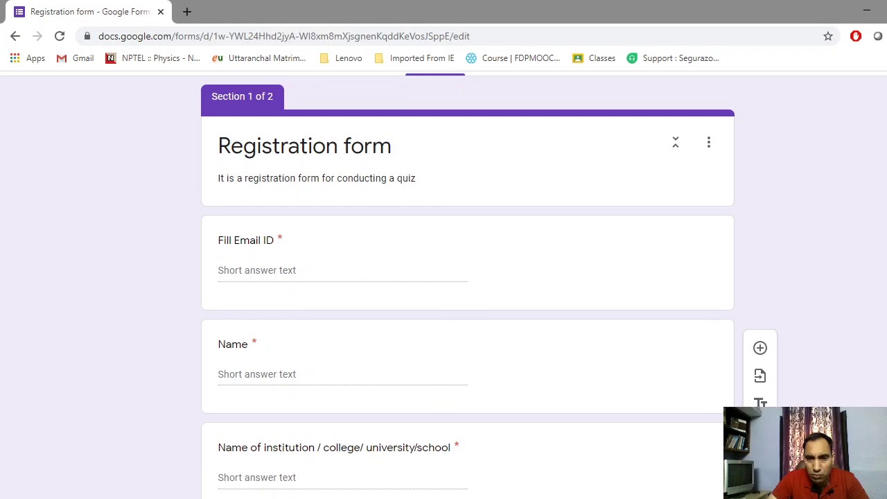 Registration Google Form Template