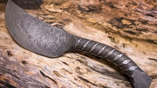 Forging a DIY Blacksmith Rebar Knife With No Power Tools - Fast Edit