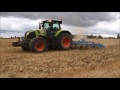 déchaumage 2016 avec axion 830 et déchaumeur lemken karat 9 renault 155 54 avec rouleau razol