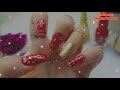 nail art design diy red and gold nails ❤ nail art glitter nails mehsim creations