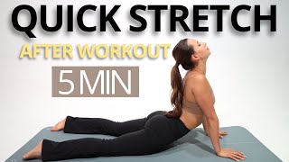 5 MIN QUICK FULL BODY STRETCHING EXERCISES FOR AFTER WORKOUT |  Relax, recover and gain flexibility!