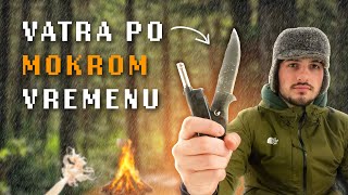 Samo NOŽ i UPALJAČ - 5 Koraka do Vatre po MOKROM Vremenu