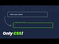 CSS Only - Input Field with Floating Text Animation | Floating label input css