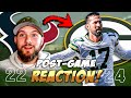 Reacting to the Packers LAST SECOND WIN vs the Texans 24-22!!!