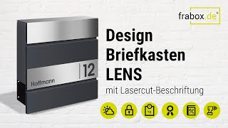 Frabox Design Briefkasten LENS Edelstahl Anthrazitgrau