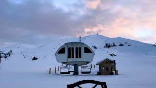 Dollar Mountain, Sun Valley, ID. Jan, 2025. After hours Uphill ski with Charlie