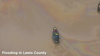 Rain and snow melt caused severe flooding in Lewis County