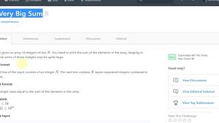 How to solve A very big sum Hackerrank Java | A very big sum |