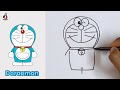 how to draw doraemon doraemon drawing kaise banate hain easy step by step oil pastel color