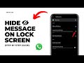 How To Hide WhatsApp Message Content On Lock Screen (Quick & Easy)
