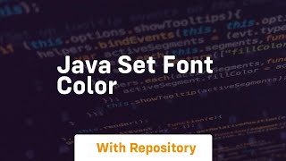 java set font color