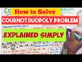 how to solve cournot duopoly problem. reaction function #duopoly