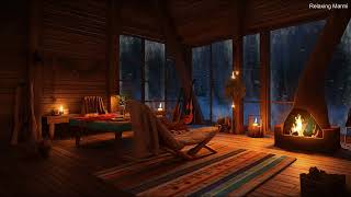 Deep Sleep in a Cozy Winter Hut - Snow Storm Sound for Relax, Sleep, from Insomnia, Sleep Disorders.
