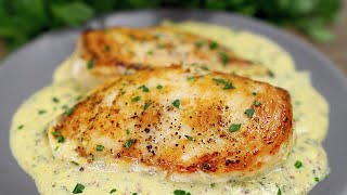 The easiest and most delicious recipe for chicken breasts in creamy mustard sauce.