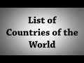 list of countries in the world | every country in the world | list of world countries