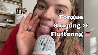 ASMR| Tongue SIurping/Fluttering + Slow Hand Movements