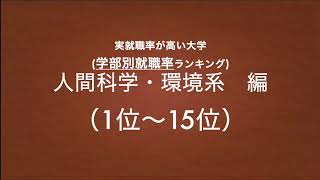 【就職に強い大学】大学ランキング（人間科学・環境系学部）