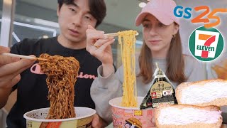 eating *only* korean convenience store food for 24 hours 🍜