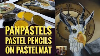 PanPastels Pastel Pencils on Pastelmat with Brushes | Creating Creatures 2019