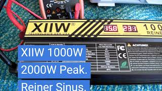 Test 1000W Spannungswandler Reiner Sinus KFZ Wechselrichter 12V 230V Konverter Power Solar Inverter.