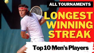 Longest WINNING STREAK | MEN'S Professional Tennis | Guillermo Vilas, Björn Borg ? Tennis Records