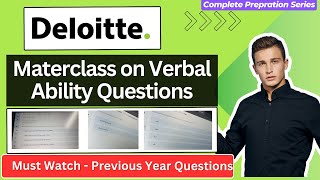 Deloitte Questions prepration for 24 to 28 Jan 2025 | Deloitte Previous Year Verbal Ability ques.