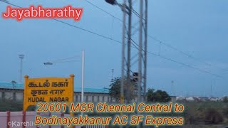 20601 MGR Chennai Central to Bodinayakkanur AC SF Express 🚈🚃 Fast Skip Link WAP 7 In Kudalnagar MDU