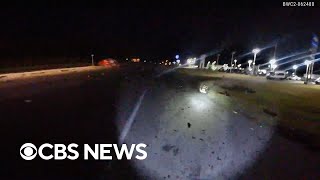 Bodycam footage shows intense moment officer arrives at deadly crash