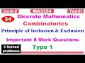 Discrete Mathematics | Unit 2| Combinatorics | Video 34 | Principle of Inclusion & Exclusion | Tamil