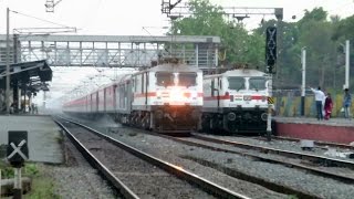 Grand Overtake : 130 KMPH : Mumbai Rajdhani Express vs BDTS - NZM Yuva Express : Indian Railways