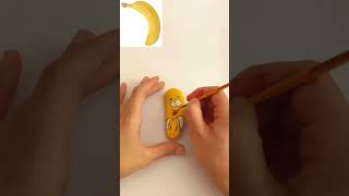Banana 🍌🍌🍌 painting on stone | Drawing #shortvideo #viral #banana #fruits