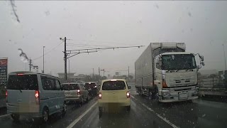 降雪、防府市、真冬の寒さ、車窓風景、2016/2/29