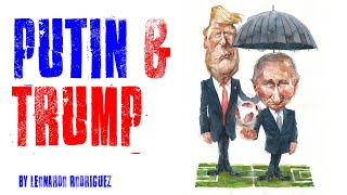 Vladimir Putin and Donald Trump - illustration Art - By Leonardo Rodríguez