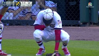 CLE@CWS: Hanson stays in after collision with wall