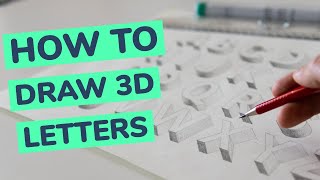 How To Draw 3D Letters (Step By Step Tutorial)