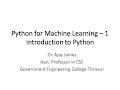 Python for Machine Learning -Introduction to Python - 1