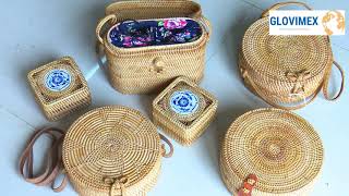 Making fashionable rattan handbag by Vietnamese artisans | GLOVIMEX COMPANY LIMITED