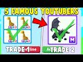 I Traded 5 FAMOUS Adopt Me YOUTUBERS! (MEGA PETS ONLY)