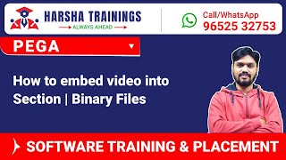 #Pega Triainings| How to embed video into Section | Binary Files | Training +91-9652532753