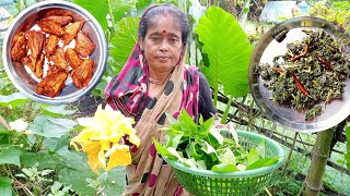 ক্ষেতের টাটকা শাক আর কুমড়ো ফুল দিয়ে মজাদার দুটি রেসিপি।